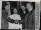 1953 Press Photo President Eisenhower Shakes Hands With Col. Royal N. Baker