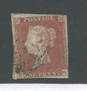 1841 1d HG printed on thicker Lavender Paper 4 margins used - Picture 1 of 1