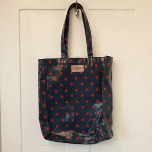 Cath Kidston Shopper Tasche blau mit roten Punkten (h27) - Bild 1 von 9