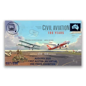 Australia 2020 AUSVIPEX Virtual Expo Imperf Stamp Mini Sheet Civil Aviation - Picture 1 of 1