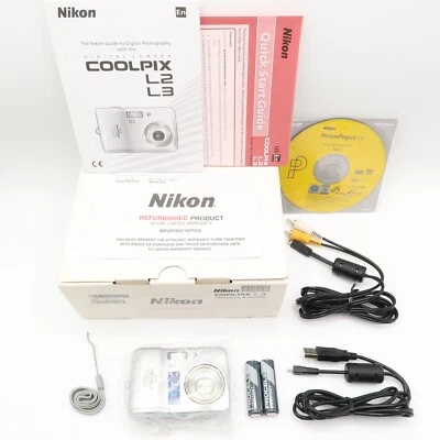 Nikon Coolpix L3 5.1MP Compact Digital Camera Silver *Refurbished by Nikon* - Image 1 of 4