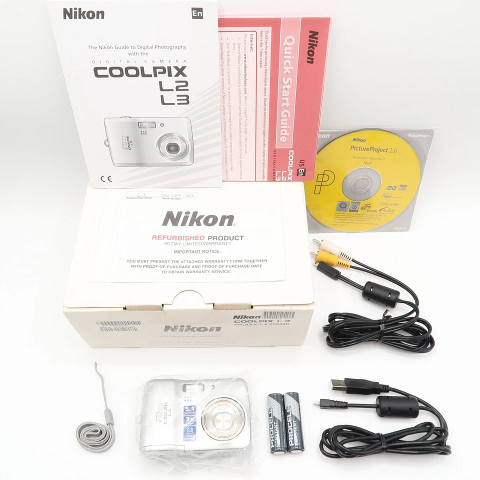 Nikon Coolpix L3 5.1MP Compact Digital Camera Silver *Refurbished by Nikon* - Image 1 of 4