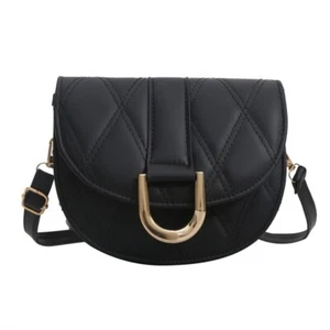 Women Saddle Shoulder Bag Vegan Leather Underarm Handbag Trendy Crossbody Bag - Picture 1 of 6