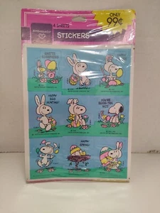 Hallmark SNOOPY Easter Stickers New In Package 4 Sheets - Picture 1 of 2