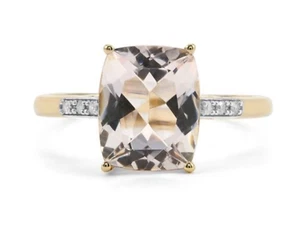 Hermoso conjunto de morganita y diamantes Alto Ligonha de 2,60 quilates en oro de 9 k - Imagen 1 de 4