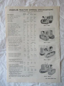 Oliver OC6 OC9 OC12 OC15 1961 hoja de datos de especificaciones de tractor sobre orugas 8x11 - Imagen 1 de 1