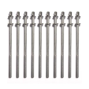 12Pcs Drum Tension Rods 110mm/4.3in With Washers Thread Diameter 7/32'' - Picture 1 of 4
