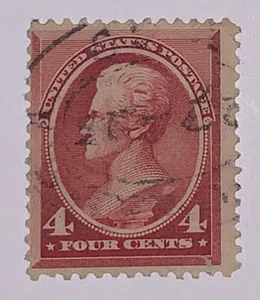 TRAVELSTAMPS: 1888 US Stamps Scott # 215, Used, No Gum, 4 cents, Jackson - Picture 1 of 5