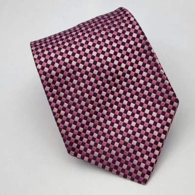 Express Silk Tie Pink Purple Mesh Geometric Men Necktie USA 57 x 3.75 - Image 1 of 4