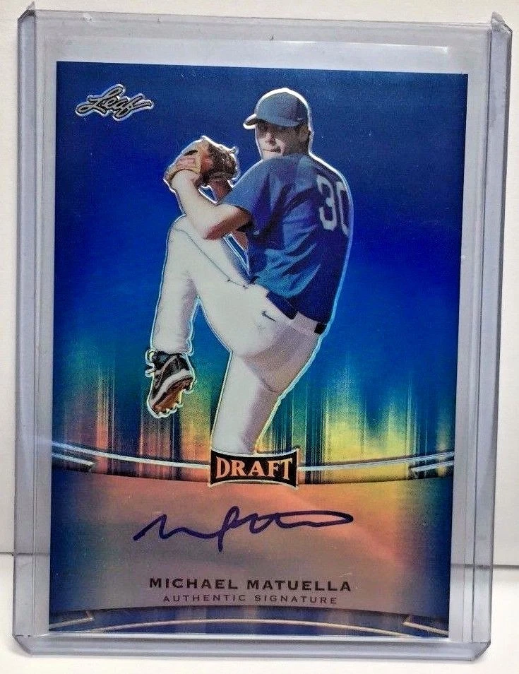 Michael Matuella 2015 Leaf Metal Draft BLUE Refractor on-card Auto /50 - RANGERS - Image 1 of 1