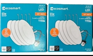 New Ecosmart 5" And 6" White Integrated LED Recessed Trim 4 Pack 1002 936 719.~~ - Picture 1 of 3