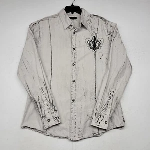 Smash Shirt Mens Extra Large Gray Embroidery Victorious Fleur De Lis Sword - Picture 1 of 18