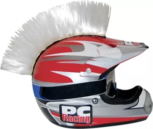 PC Racing Helmet Mohawk White NEW Peel 'n Stick - Picture 1 of 1