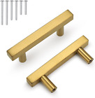Probrico Cabinet Handles-Pack of 10 Gold 2-1/2Inch (64Mm) Hole Centers Square T 