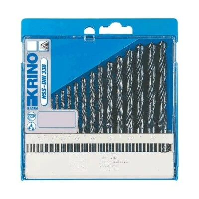 Kit Serie Punte Krino per Trapano HSS-DIN RULLATE Ferro Metallo 19 pz. in BLIST
