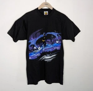 Vintage BATMAN T-shirt 1991 Shadowy Mist BE THERE Brand - DC Comics L Large 90's - Picture 1 of 7
