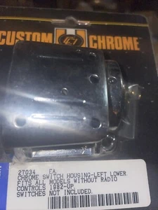 27034 CUSTOM CHROME CHROME SWITCH HOUSING LEFT LOWER 82-UP HARLEY NOS - Picture 1 of 1