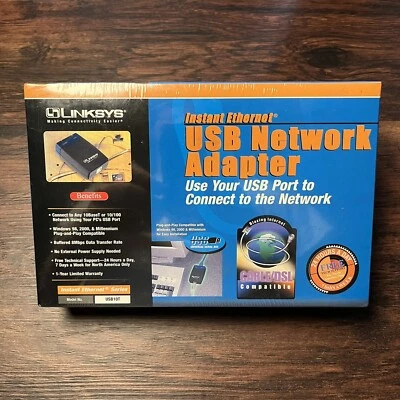 USB Network Card For Windows 98/ME/2K Linksys 10/100 NOS - Image 1 of 4