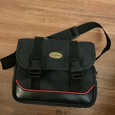 Canon Camera Gadget Bag Padded w/ Dividers Black/Red w/Shoulder Strap Q36 - Image 1 of 4