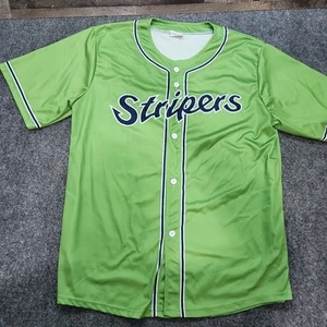 Gwinnett Stripers Jersey Men XL Button Front Lite Green Atlanta Braves Minors - Picture 1 of 16