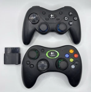 Lot of 2 Logitech G-X2D11 Wireless Gaming Controllers For PC, PS2 Xbox for Parts - Picture 1 of 2