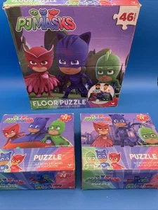 PJ MASKS 3 PIECE FLOOR PUZZLE BUNDLE INCLUDES 1-46 PIECE AND 2-24 PIECE PUZZLES - Picture 1 of 15