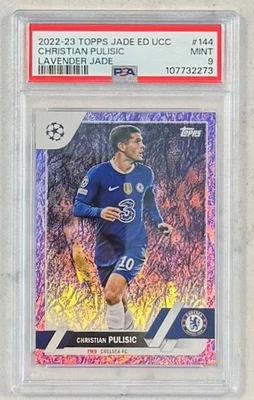 2022-23 Topps Jade Ed. UEFA CC #144 Christian Pulisic Lavender Jade 02/15 PSA 9 - Image 1 of 2