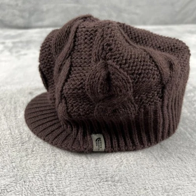 Chapéu The North Face gorro ajustado unissex tamanho único marrom malha de cabo inverno com nervuras - Imagem 1 de 4