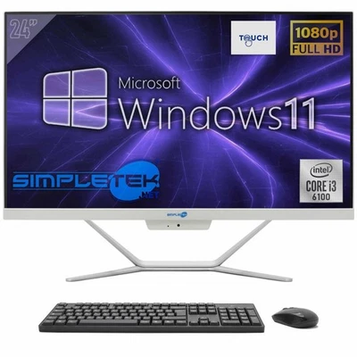 AIO ALL IN ONE I3 24" WINDOWS 11 8GB 120GB FULL HD PC COMPUTER TOUCHSCREEN - Image 1 of 4