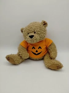 Halloween Peluche Peluche Seduto Orsacchiotto Jack O Lanterna Camicia O Perline Occhi 9" - Foto 1 di 9