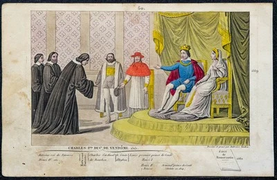 1825 - François II et le conseil des oncles - Gravure ancienne - Histoire - Photo 1/4
