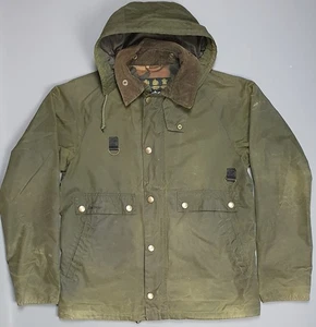 Barbour Spey Fishing Wax Jacket Mens Medium Green Country Military Speyside - Picture 1 of 10