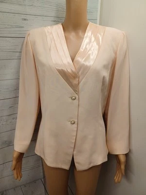 Blazer Chaqueta Rimini 100% Seda Melocotón Rosa Claro Talla 14 Foto 1 de 4