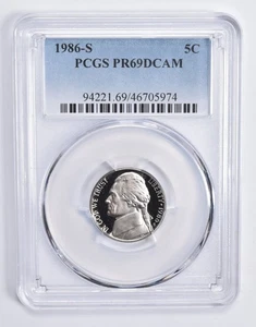 PR69 DCAM 1986-S Jefferson Nickel PCGS Blue Lbl *0298 - Picture 1 of 5