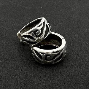SILPADA etched scroll hoop earrings - P1735 sterling silver huggie .75" HTF - Picture 1 of 12
