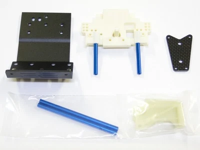 NEW ASSOCIATED RC10 4WD TEAM CAR Nose Plate & Rear Bulkhead Set Blue Tubes AH19 - Image 1 of 3