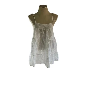 Victoria's Secret White Floral Eyelet Lace Mini Dress Coverup Sz S Cruise Beach - Picture 1 of 8