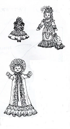   1" to 1-3/4" Vintage Mini Doll Pattern ~ TINY DOLLS  PS514  - Image 1 of 1
