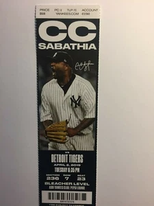 NEW YORK YANKEES VS DETROIT TIGERS APRIL 2, 2019 TICKET STUB - Picture 1 of 1