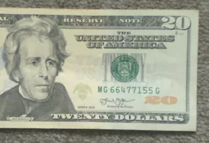 $20 2013 FEDERAL RESERVE NOTE FANCY SERIAL NUMBER 66477155 Three Pairs - Picture 1 of 3