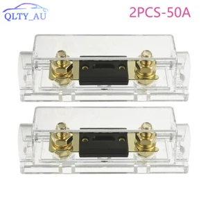 2Pcs 50Amp Gold ANLFuse Holder 2/0 1/0 0 gauge AWG 50A Fuse Box - Picture 1 of 12
