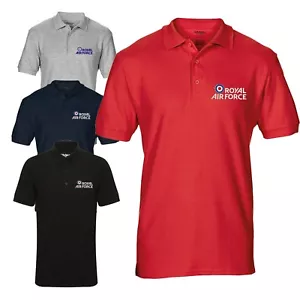 Royal Air Force Logo Embroidered RAF MOD Licenced Polo T-shirt - Colour Choice - Picture 1 of 5