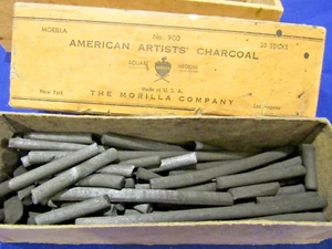 American Artist and wooden box charcoal sticks ac - Picture 1 of 5