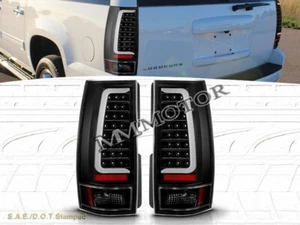 07-14 CHEVY SUBURBAN/TAHOE / 2007-2014 YUKON LED TAIL LIGHTS BLACK LED BAR - Picture 1 of 4