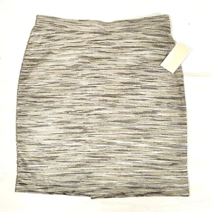 Michael Kors Knit Pencil Skirt Metallic Graphic Dark Camel/Gold M NWT - Picture 1 of 7