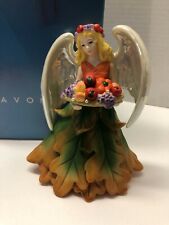 AVON Joyful Flowers AUTUMN LEAVES 5" Porcelain Angel Figurine