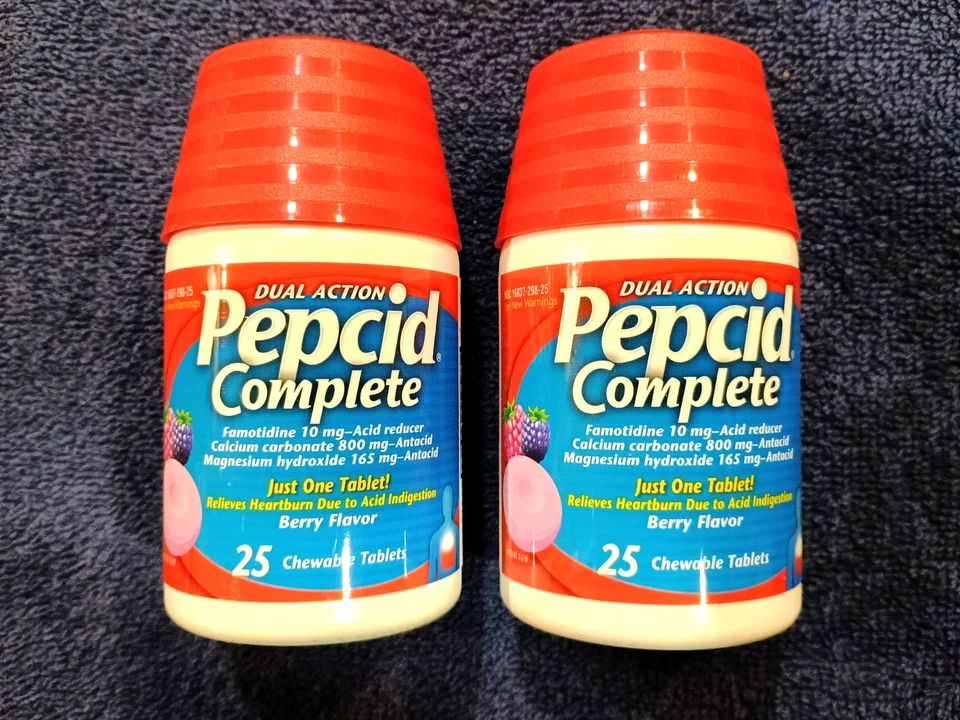 (Lote de 2) Nuevas botellas Pepcid Dual Action Complete/ Acidez estomacal (sabor a bayas) Foto 1 de 1