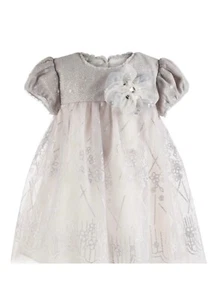 Bonnie Jean Baby Dress - gray  Special Occasion Dress size 12 month - Picture 1 of 2