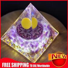 Purple with Stone Pyramid Crystals Chakra Energy Generator Ornaments