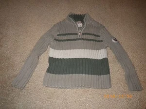 Sky Hawk Kids Boys Sweater Heavy Cotton Knit Green Tan Dress Up Warm Size 5 - Picture 1 of 5
